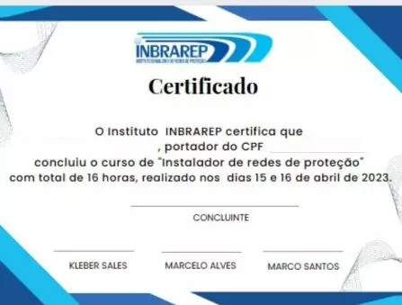 Curso de redes de Proteção Certificado